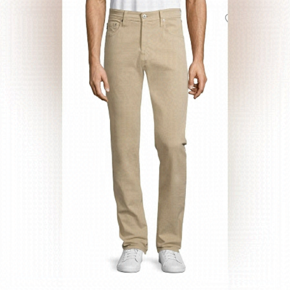 MEN'S Adriano Goldschmied Tellis Chino Pants 36/34 Tan Beige Modern Slim Khaki
